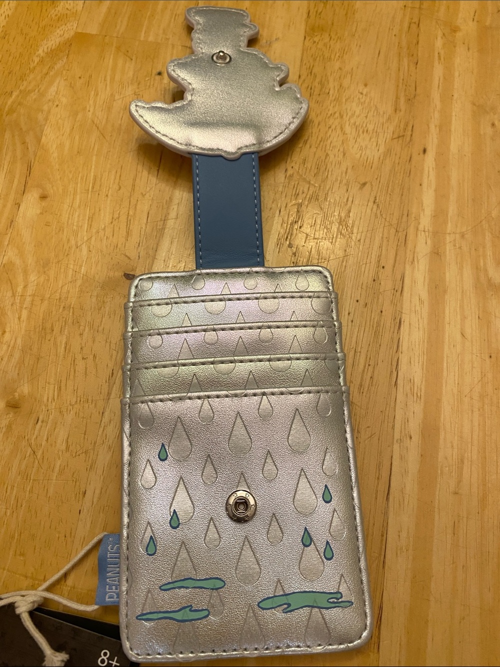 Loungefly Peanuts Snoopy Card ID Holder with Blue Strap - Snoopy Rain Design NWT - Picture 5 of 6